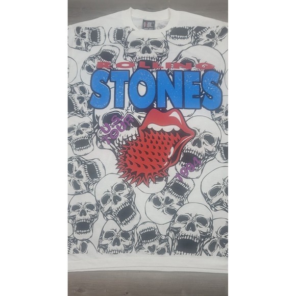 Rolling Stones Tshirt All Over Print Voodoo Lounge Modern 1994 US Tour XL Tongue - Picture 3 of 11
